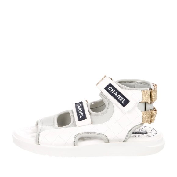 CHANEL 2021 Interlocking CC Logo Gladiator Sandals Size 40 - Picture 9 of 17